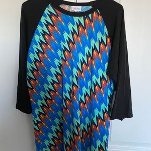 Lularoe Aztec print Randy baseball tee